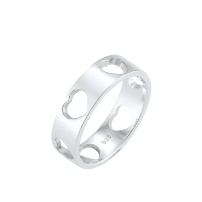 Abbildung von Elli HERZ Liebe CUT OUT Loreena Ring, Damen, Größe: 54, Silber