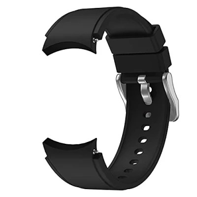Abbildung von System S Armband flexibel aus Silikon 20mm für Samsung Galaxy Watch 4 Smartwatch Schwarz