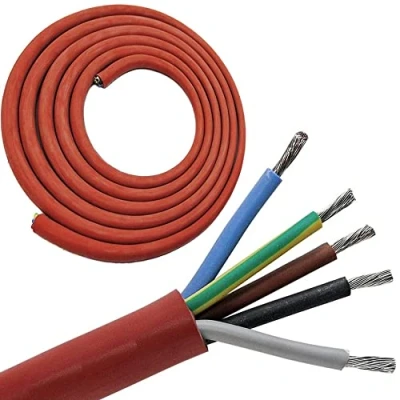 Abbildung von 1 Meter (m) Silikonkabel 5x2,5 mm² SiHF Hitzebeständige und flexible Silikonleitung Saunakabel Optimal für Saunaöfen 60C bis +180C Wärmegeräte, Scheinwerfer, Heizkraftwerke etc.