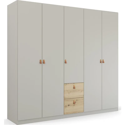 Abbildung von Rauch Möbel Homey by Quadra Spin Schrank Drehtürenschrank, Weiß, 4 trg., inkl. 2 Kleiderstangen, Einlegeböden, Schubkästen, BxHxT 181x210x54 cm