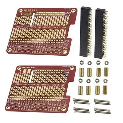 Abbildung von 2 Sets GPIO Breakout DIY Breadboard PCB Shield Red Expansion Board Kit kompatibel mit Raspberry Pi 4 3 B + A+