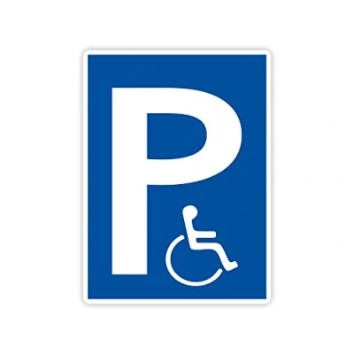 Abbildung von XXL Behindertenparkplatz Schild 30 x 40 cm aus stabiler PVC Hartschaumplatte 5mm Parkplatz für Rollstuhlfahrer parken nur mit Ausweis UV Schutz von STROBO