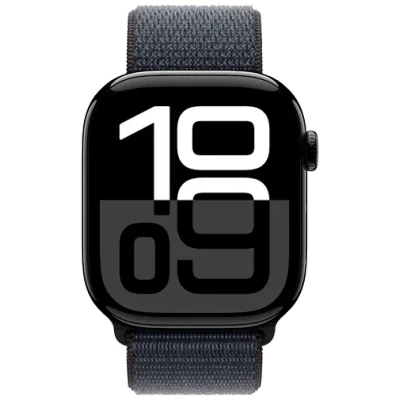 Abbildung von Apple Watch Series 10 46mm Schwarz (Schwarzes Nylon Armband)