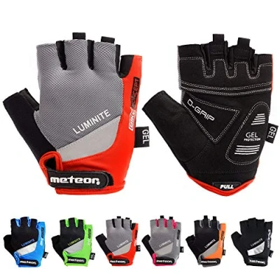 Abbildung von meteor radhandschuhe MTB Handschuhe Herren Gel GX31 fahrradhandschuhe Mountainbike Radsport Damen Radsporthandschuhe Downhill Fahrrad Kinder (XXS, Rot)