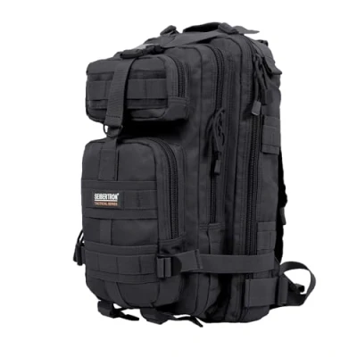 Abbildung von Seibertron Falcon Taktischer Militärischer Rucksack Kompakt Angriff für Wandern Reisen Trekking Tasche Tactical Bag Assault Backpack Military Camping Pack Outdoor Daypacks (Black 27L)