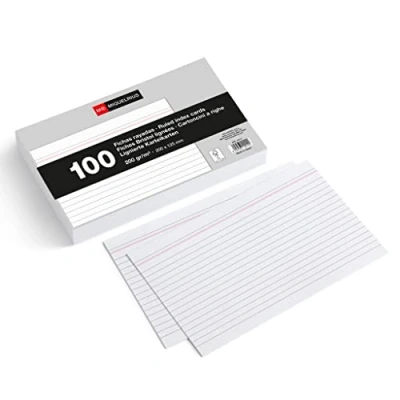 Abbildung von Miquelrius Karteikarten, 100 Notizkarten, horizontal liniert, Lernkarten, Größe 125 x 200 mm, Offset Kartenpapier g/m²