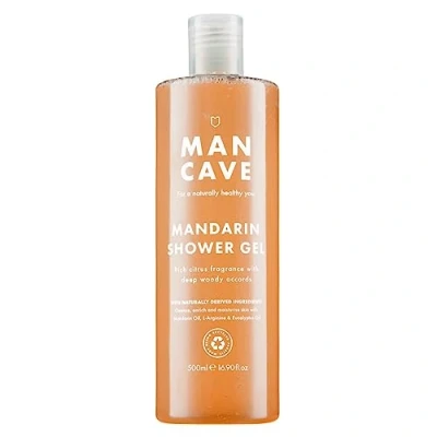 Abbildung von ManCave Duschgel Männer Mandarinen 500ml Duschseife Körperpflege Belebender holzig zitrischer Duft Natürliche Formel Vegan Recyceltes Behälter Seinz