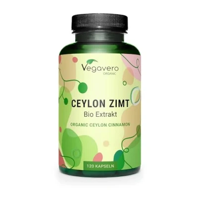 Abbildung von Bio Ceylon Zimt Kapseln Premium: 2500 mg (5:1 Extrakt) Qualität aus Madagaskar Zimtextrakt kein einfaches Pulver Laborgeprüft Vegan Ohne Zusatzstoffe Deutsche Produktion Vegavero®