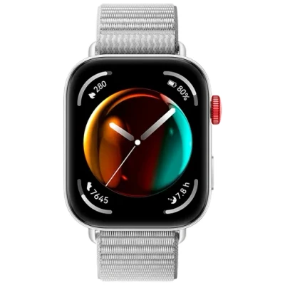 Abbildung von Huawei Watch Fit 3 Silber (Graues Nylon Armband)