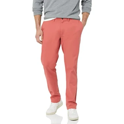 Abbildung von Amazon Essentials Herren Legere Stretch Chinohose mit Enger Passform, Verwaschenes Rot, 29W / 29L