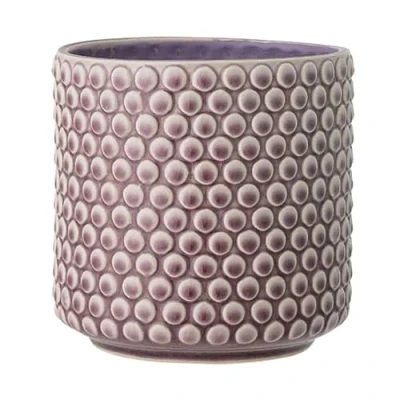 Abbildung von Nordring Retro Übertopf Vintage Pflanztopf für Zimmerplanzen Blumentopf Dotty L (15,5 cm ø), mauve, Keramik