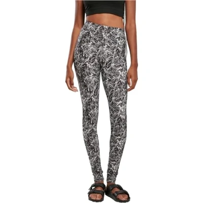 Abbildung von Urban Classics SOFT AOP Leggings Hosen, Damen, Größe: XL, Blackpaint