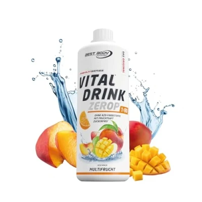 Abbildung von Best Body Nutrition Vital Drink ZEROP® Multifrucht, Original Getränkekonzentrat Sirup zuckerfrei, 1:80 ergibt 80 Liter Fertiggetränk, 1l, 1 l (1er Pack)