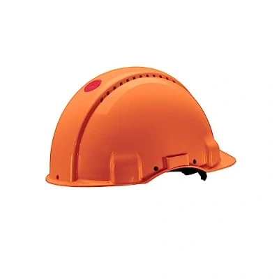 Abbildung von 3M Peltor Schutzhelm G3000, G30NUO, mit Uvicator Sensor, ABS, Schweißleder und Ratschensystem, belüftet, orange