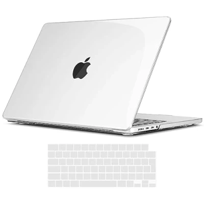 Abbildung von TECOOL Hülle für MacBook Pro 14 Zoll 2023 2021 Modell A2992 A2918 A2779 A2442 mit M3 M2 M1 Pro/Max Chip, Ultradünne Hartschale Schutzhülle Transparent Case Cover, kristallklar