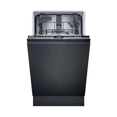 Abbildung von Siemens SR63EX24KE, iQ300 Smarter Geschirrspüler Vollintegriert, 45 cm breit, Besteckkorb, automatische Türöffnung am Programmende, angenehm leise mit iQdrive Motor, aquaStop, varioSpeed, Infolight