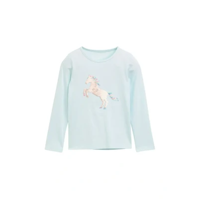 Abbildung von TOM Tailor MIT Wendepailletten Langarmshirt für Kinder, Größe: 92/98, Quiet light blue