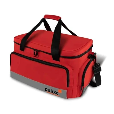 Abbildung von Pulox Erste Hilfe Notfalltasche ohne Inhalt Große, professionelle Sanitätstasche für Rettungsdienst und medizinisches Personal in Rot/Leer
