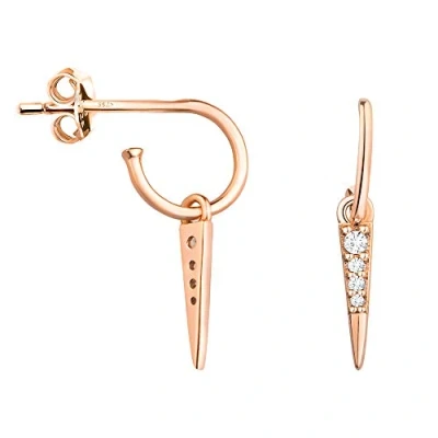 Abbildung von SOFIA MILANI Damen Ohrringe 925 Silber vergoldet/rosé golden mit Zirkonia Steinen Stab Steck Creolen 21032