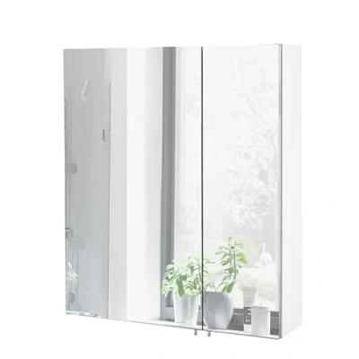 Abbildung von Schildmeyer Basic Spiegelschrank, Metall,Glas, Weiß, 60 cm