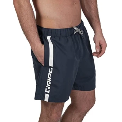 Abbildung von RIPT Herren Essentials Quick Dry UV 50 Sonnenschutz Badeshorts Badehose, Marine/Weiß, S