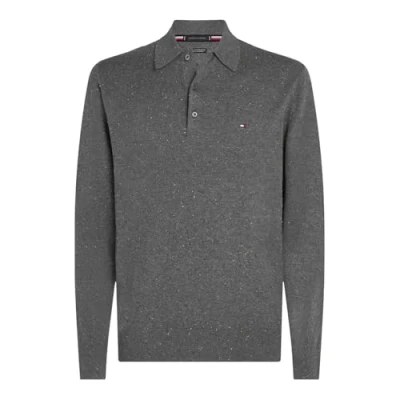 Abbildung von Tommy Hilfiger PIMA ORG CTN Cashmere LS Polo Andere Pullover Herren, Grau (Donegal Medium Grey Heather), 3XL