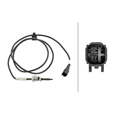 Abbildung von HELLA 6PT 358 181 781 Sensor, Abgastemperatur mit Befestigungsclips am Kabel