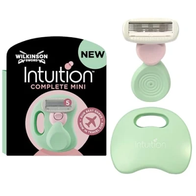Abbildung von WILKINSON SWORD Intuition Complete Mini Damenrasierer mit Reiseetui, für schwer erreichbare Zonen wie Bikinizone, Achseln, Knie &amp; Knöchel, Skin Protect Gel eine samtweiche Rasur