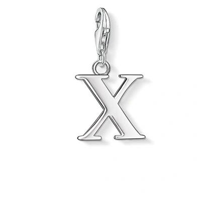 Abbildung von Thomas Sabo Damen Charm Anhänger Buchstabe A Z Club Geschwärzt 925 Sterling Silber, X