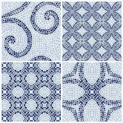 Abbildung von d c fix 11er Pack selbstklebende Bodenfliesen Roman Mosaic Vinylboden PVC Bodenbelag Klebefliesen Boden Fliesenfolie Vinyl Fliesen Küche Bad Flur 30x30 cm