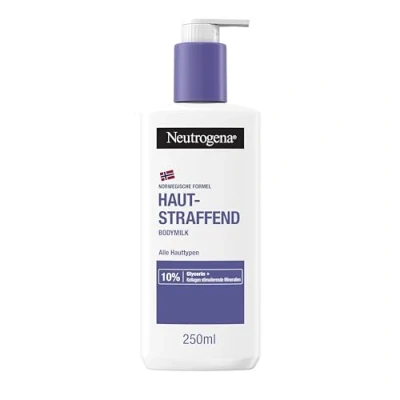 Abbildung von Neutrogena Norwegische Formel Hautstraffende Bodymilk (250 ml), reparierende, nicht fettende mit Glycerin &amp; Kollagen stimulierenden Mineralien für alle Hauttypen