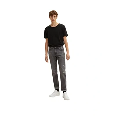 Abbildung von TOM TAILOR Denim Herren Adean Straight Jeans 1032754, 10222 Destroyed Light Stone Grey Den, 36W / 32L