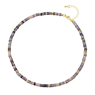 Abbildung von COAI Geschenkideen Damen Heishi Surfer Halskette Boho Bohemian Choker aus Tigerauge 18k Vergoldete Kette