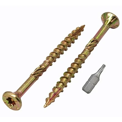 Abbildung von Marcopol (100 Stück) gelb verzinkter Stahl 3,0 x 35 mm Holzschrauben Torx Kopf Typ 17 Senkkopf Spanplattenschrauben (100, mm)