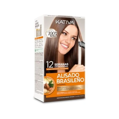 Abbildung von Kativa Brasilianisches Haarglättungsset mit Keratin und Argan, 145 ml