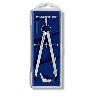 Abbildung von STAEDTLER 551 01 Mars Comfort Präzisionszirkel im Klappdeckeletui, silber