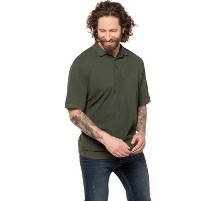 Abbildung von JP 1880 Herren Bauchfit Polohemd, Dunkel Oliv, XXL EU