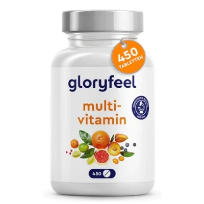 Abbildung von Multivitamin Hochdosiert 450 Tabletten Wertvolle Mineralien &amp; alle A Z Vitamine 15 Monate Vorrat Unterstützt das Immunsystem* Laborgeprüft ohne Zusätze in Deutschland hergestellt