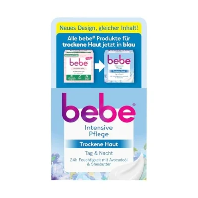 Abbildung von bebe Intensivpflege (50 ml), reichhaltige Gesichtscreme für trockene Haut mit Avocadoöl und Sheabutter, intensiv pflegende Feuchtigkeitscreme 24h Feuchtigkeit, vegan*