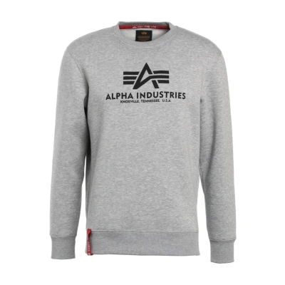 Abbildung von Alpha Industries Basic Sweatshirt, Herren, Größe: Medium, Grey heather