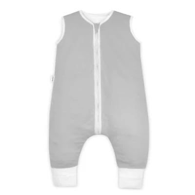 Abbildung von Ehrenkind® Babyschlafsack Schlafsack mit Füßen 2.5 TOG Bio Baumwolle Ganzjahres Baby Gr. 90 Farbe Hellgrau Oeko Tex winter und Sommer Kinder