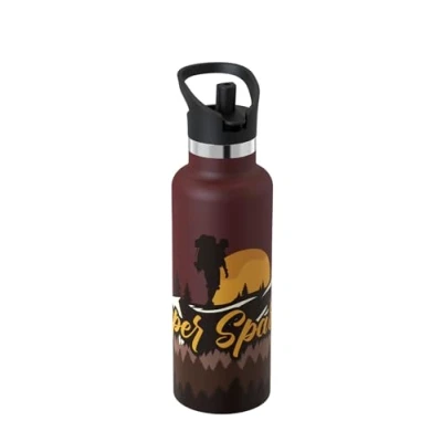 Abbildung von Super Sparrow Trinkflasche Edelstahl Ultraleicht Thermobecher 500ml Standardmund Stroh Deckel BPA Frei Thermoskanne, Thermosflasche für Sport, Travel, Schule, Outdoor