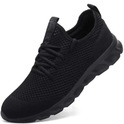 Abbildung von Damyuan Herren Laufschuhe Turnschuhe Sportschuhe Running Sneaker Freizeit Straßenlaufschuhe Fashion Leichtgewichts Atmungsaktiv Walkingschuhe Outdoor Fitness Jogging Sportsschuhe Schwarz 41 EU