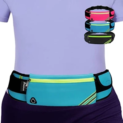 Abbildung von AIKENDO Lauftasche Gürteltasche Workout Fanny Pack, federfrei, Joggen Tasche Gürtel Reise Handy Halter für Laufzubehör iPhone XS Max, 8 Plus