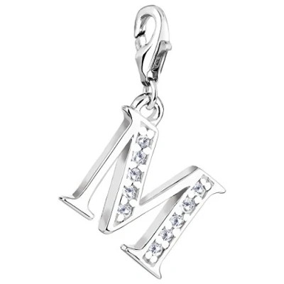 Abbildung von Nenalina Buchstabe C Karabiner Charm Anhänger für Bettelarmband aus 925 Sterling Silber 712703 019