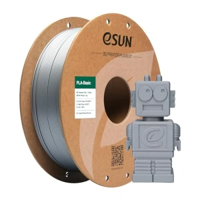 Abbildung von eSUN PLA Filament 1.75mm, Basic 3D Drucker Maßgenauigkeit +/ 0.03mm, 1KG Spule (2.2 LBS) Super Speedy für Drucker, Silber
