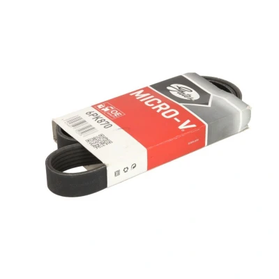 Abbildung von GATES Micro V 6PK870 Keilrippenriemen 870 6 Polyester, EPDM (Ethylen Propylen Dien Kautschuk) TOYOTA: Yaris II Hatchback, PEUGEOT: 307 SW