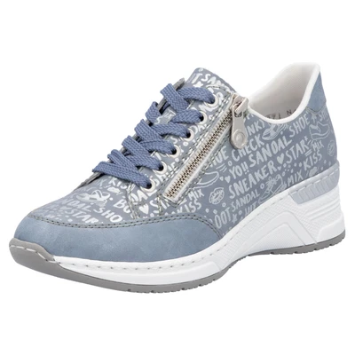 Abbildung von Rieker Damen Low Top Sneaker N4316, Frauen Halbschuhe, lose Einlage,straßenschuhe,Strassenschuhe,Sportschuhe,Freizeitschuhe,blau (13),42 EU / 8 UK