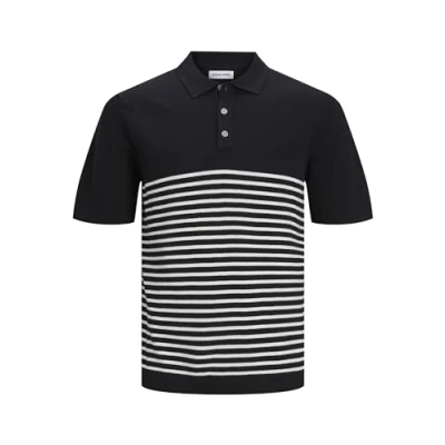 Abbildung von JACK &amp; JONES Herren Jjeemil Knit Polo S/S Sn Jeanshose, Black 1, M