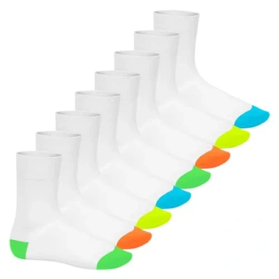 Abbildung von Footstar Herren &amp; Damen Baumwollsocken (8 Paar) Socken im Neon Look Fun Weiß 39 42